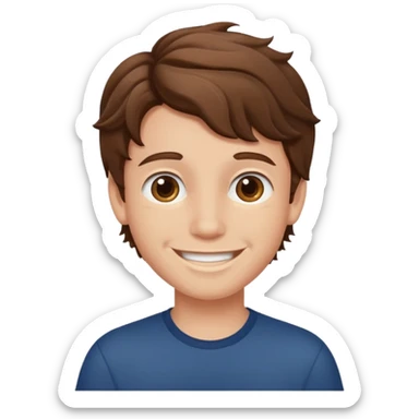 a boy with wavy brown hair sticker