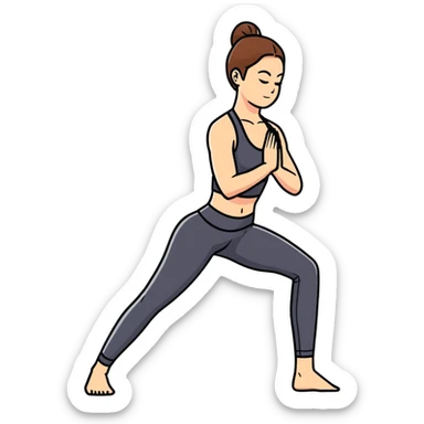 Hyper realistic Woman doing squats in yoga pants sticker