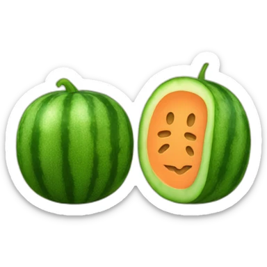Cucumber between two melons sticker