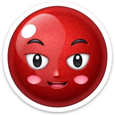 red glitter rice ball sticker