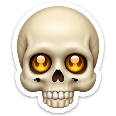 cute and clear skull and pray emoji combined sticker