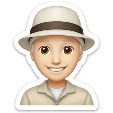 adulto con sombrero blanco sticker