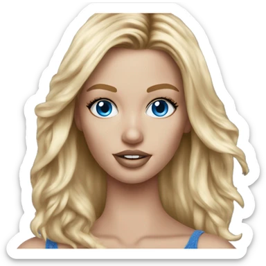 Realistic victoria secret model blonde blue eyes  sticker