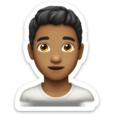 Kid with black hair and mid-tanned skin sticker