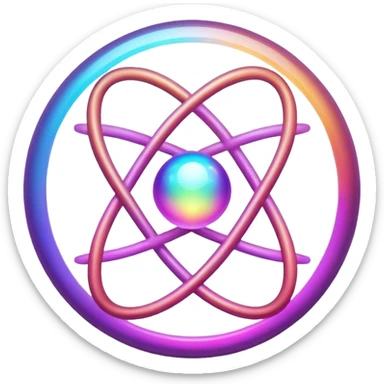 An atoms sphere icon, filled in sticker