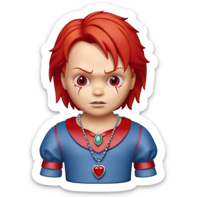 chucky horror  neckless sticker