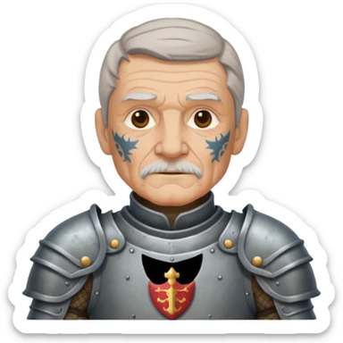 elderly tattooed knight sticker
