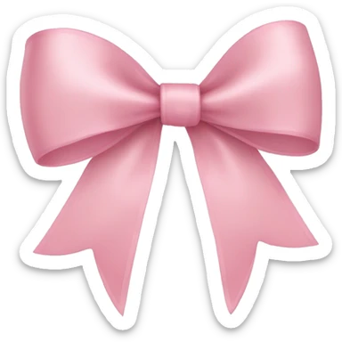 light pink ribbon bow sticker