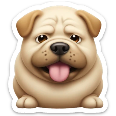 fat dog pooping sticker