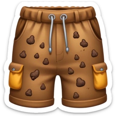 Poop wearing shorts sticker