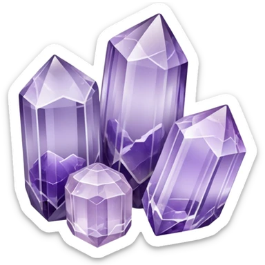 Pastel lavender white-banded Amethyst crystals sticker