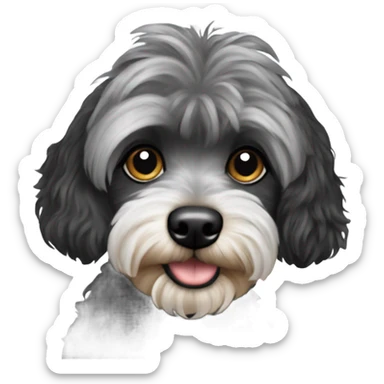 Black and silver yorkipoo dog sticker