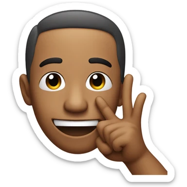 Emoji winking with his tongue out and a peace sign with his hand  sticker