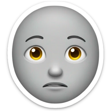 normal sad face emoji plain sticker