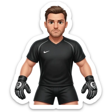 make a football goalkeeper emoji (man in a black football kit) please sticker