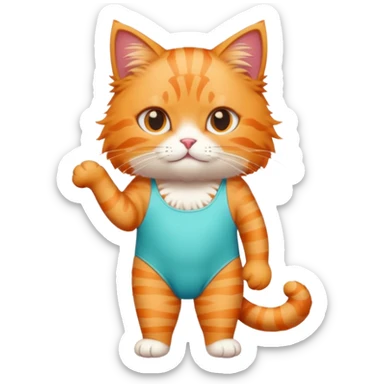 Cat wearing swim suit sticker