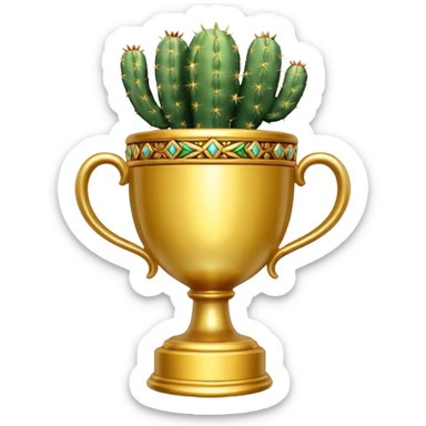 gold cactus cup trophy no face sticker