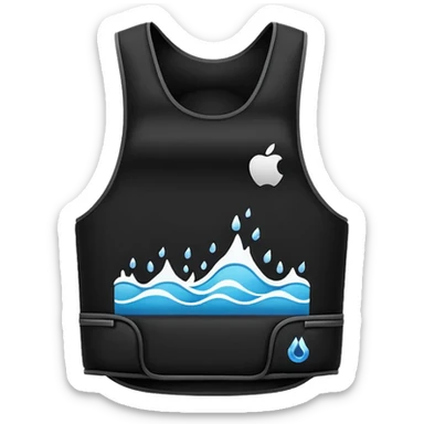 minimalist running vest for water and essentials, displayed flat, no human, apple emoji style sticker