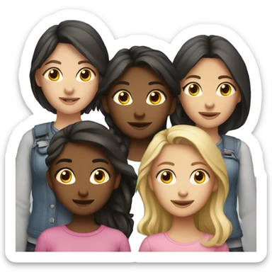 group of 5 girls sticker