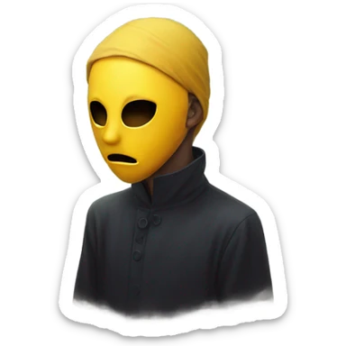 mysterious masked boy portrait melancholy  sticker