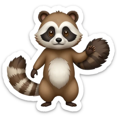 Tamarin-Panda-Raccoon-hybrid, full body sticker