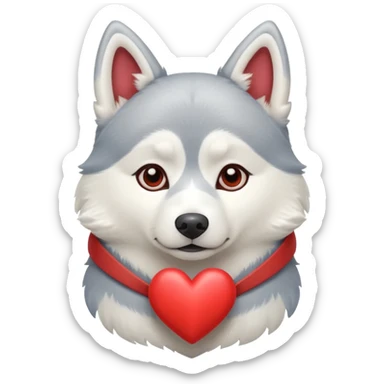 Husky mit Herz sticker