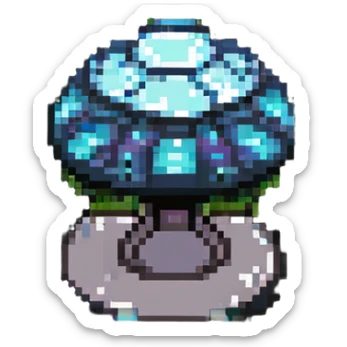 Small UFO with a glass dome sticker