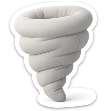 cushion style tornado, plush and rounded, soft edges sticker