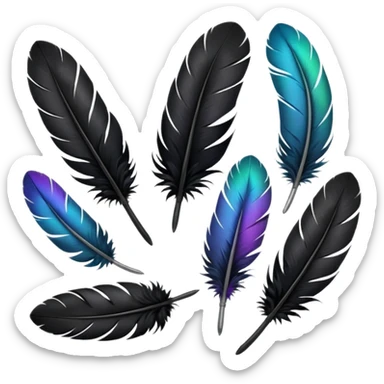 bundle of black feathers sticker