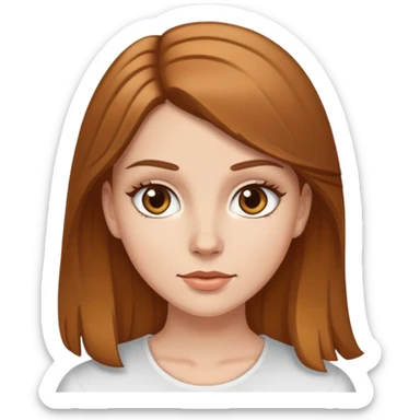 white girl with golden brown hair and brown eyes sticker