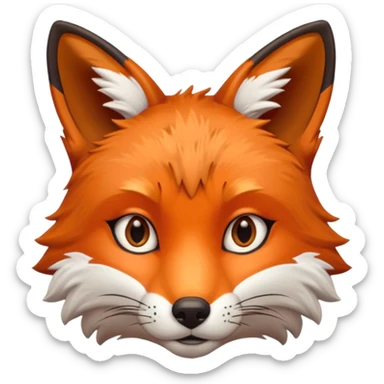 red fox face detailed same style as bobcat sticker