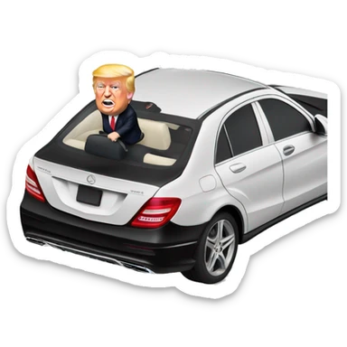 Trump driving mercedes  sticker