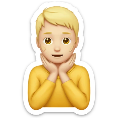 a non human yellow emoji with hands around neck wanting to die sticker
