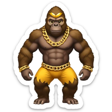 Gorilla con cadenas de oro sticker