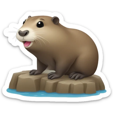 Cute Nutria animal haciendo un corazon patas sticker