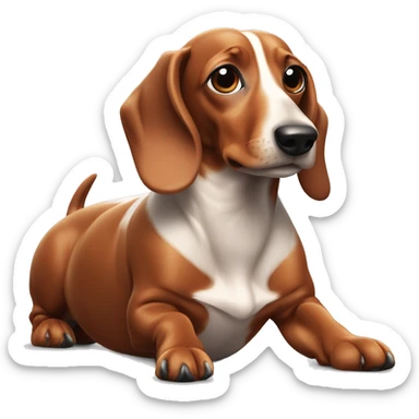 Sausage dog on higher paws than usual sticker