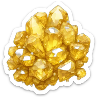 cluster of light-yellow, gold crystals sticker
