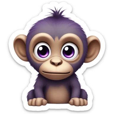 purple monkey baby sticker
