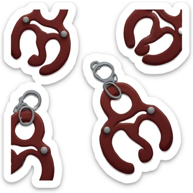 Dark red fuzzy handcuffs sticker