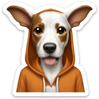 Dog wearing Texas Longhorn hoodie  sticker