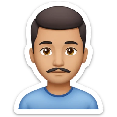 Indian man 25 years old fade hair cut no mustache sticker