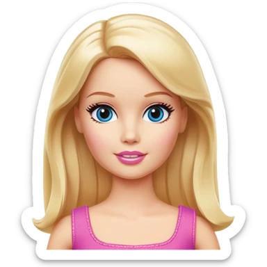 Barbie doll with blonde hair sticker
