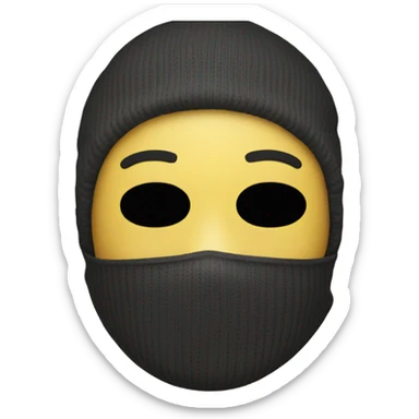 Emoji wearing a ski mask sticker