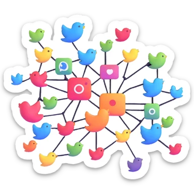 connecting social media accounts, SNS platform integration sticker
