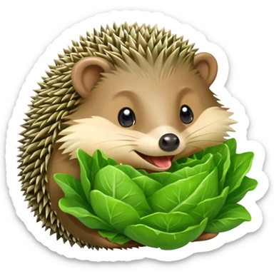 hedgehog eating lettuce sticker