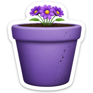 purple flower pot sticker