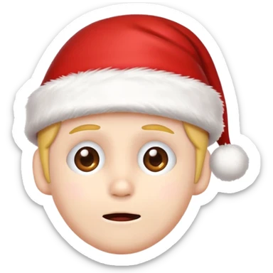 Nodding head Santa hat sticker