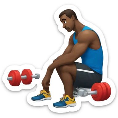 Man sad with dumbells  sticker