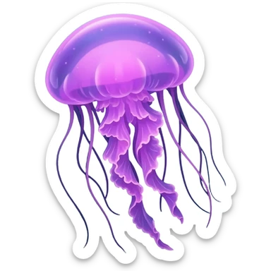 Detailed glowing Purple jellyfish sticker