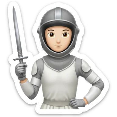 fencer with sword stance sticker